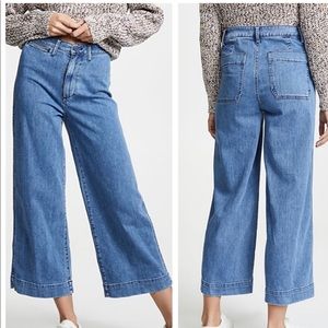 MADEWELL EMMETT WIDE LEG CROP JEANS BLUE JEANS